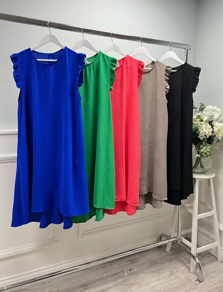 AMELIA BUTTON BACK DRESS - 9 COLOURS