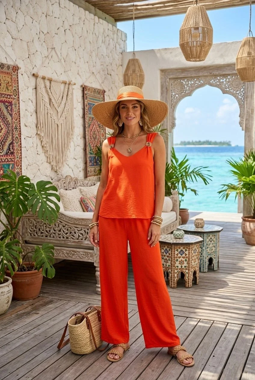 ZENDA GOLD RING CO-ORD - 6 COLOURS