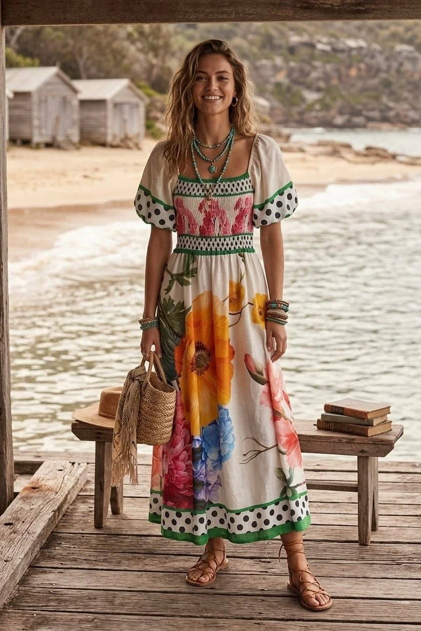 PRESLEY BANDEAU PULL SLEEVE DRESS - 6 DESIGNS