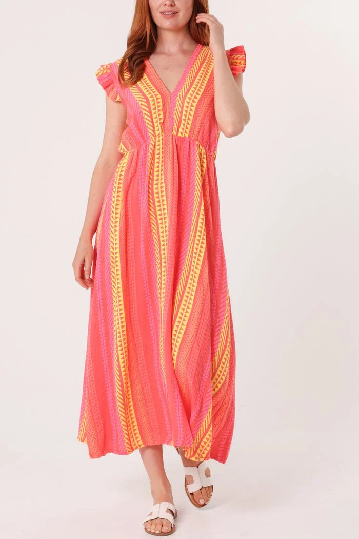 FERNE FRILL SLEEVE COTTON DRESS - 8 COLOURS