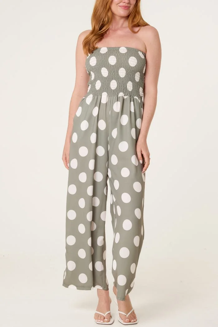 LEXI POLKA DOT BANDEAU JUMPSUITS - 4 COLOURS