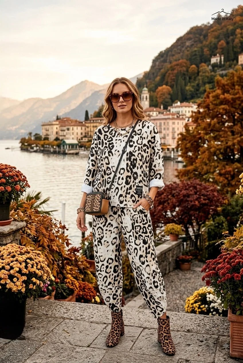 SALLY LEOPARD BARREL LEG SCUBA CO-ORD - 6 COLOURS