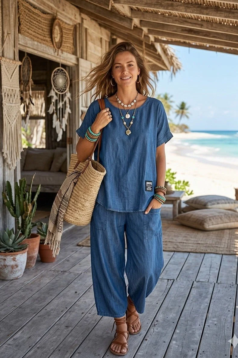 CARLY CHAMBRAY CO-ORD - 3 COLOURS