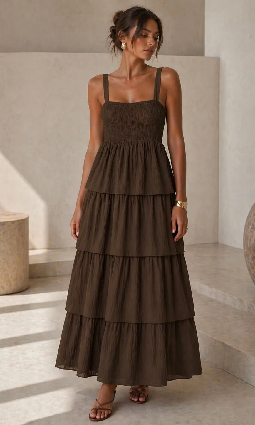SABRINA TIERED DRESS  - 8 COLOURS
