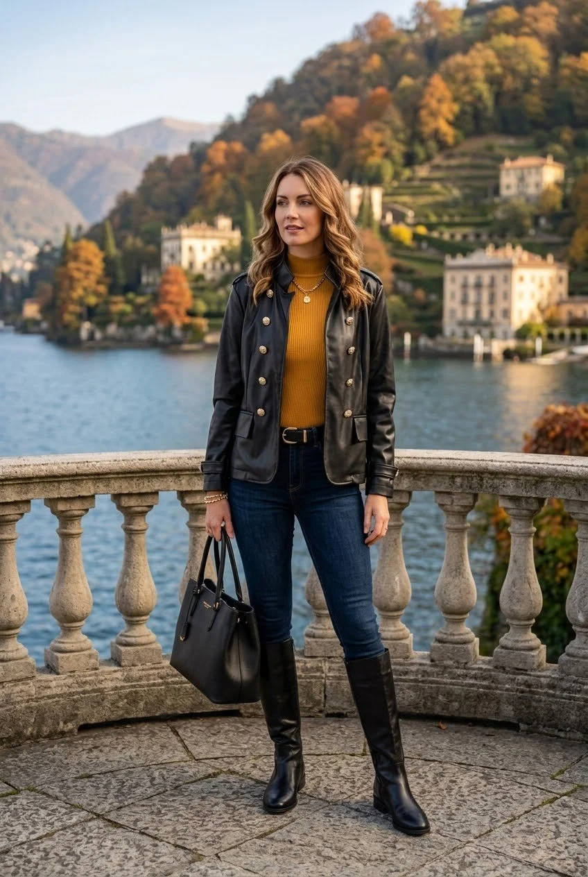 NEALY GOLD BUTTON LEATHER LOOK JACKETS - 4 COLOURS