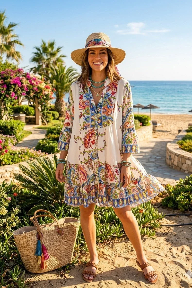 BECKY FLORAL PAISLEY DRESS  - 5 COLOURS