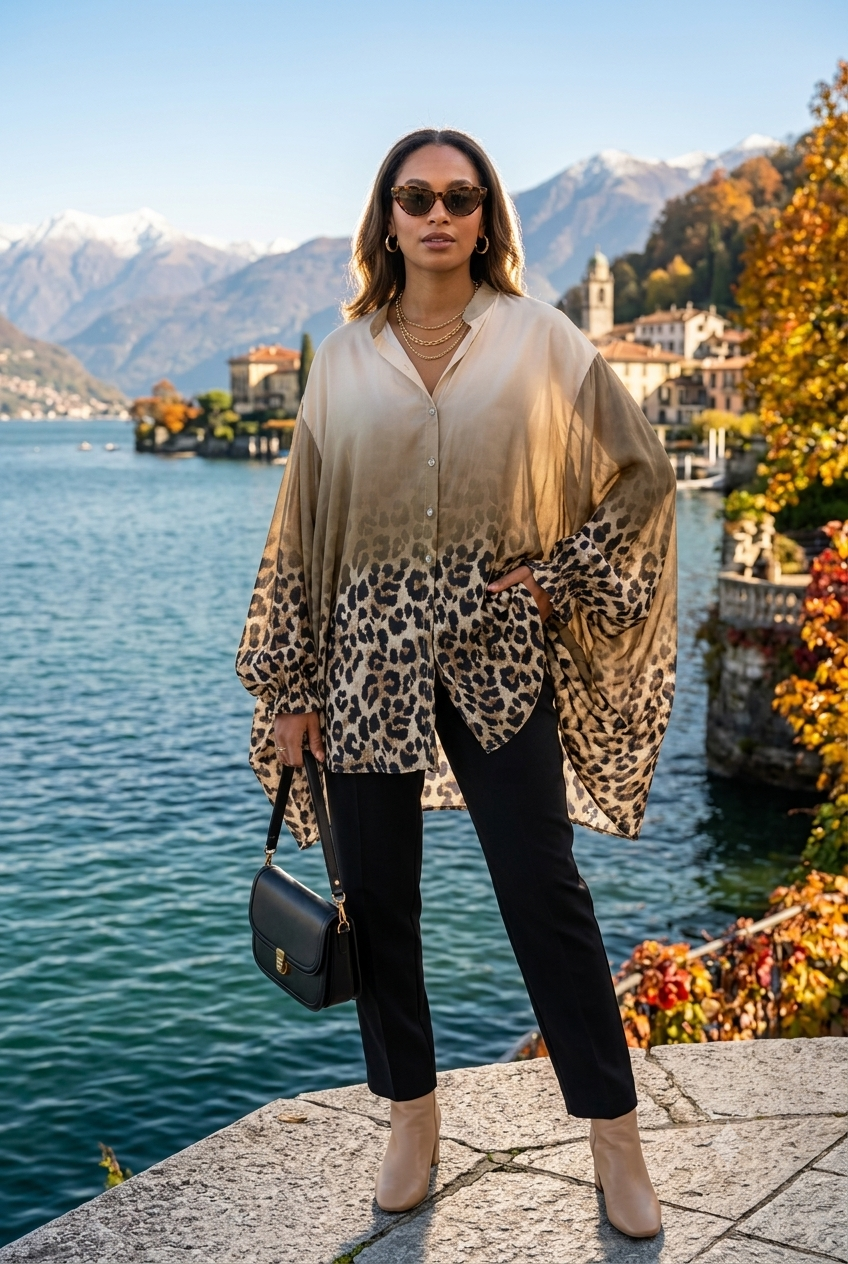 FRAN LEOPARD OMBRE SHIRT - 5 COLOURS