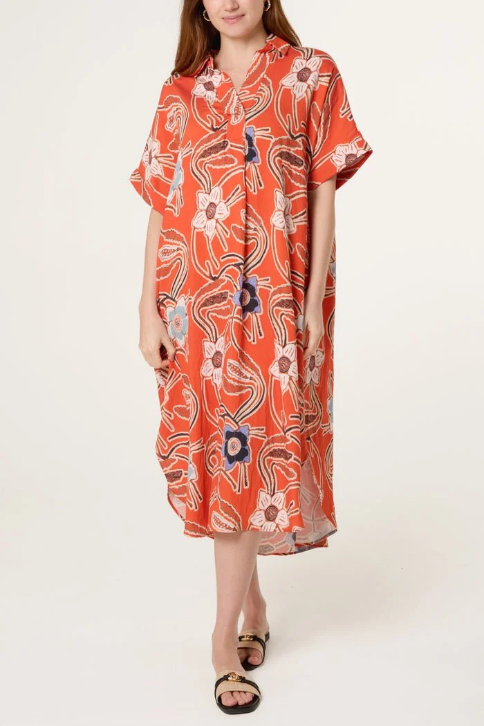 PIPER ORANGE FLORAL DRESS