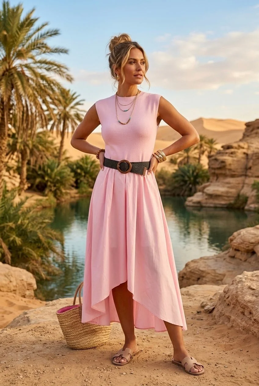 CARLA BELTED RIBBED DRESS - 5 COLOURS