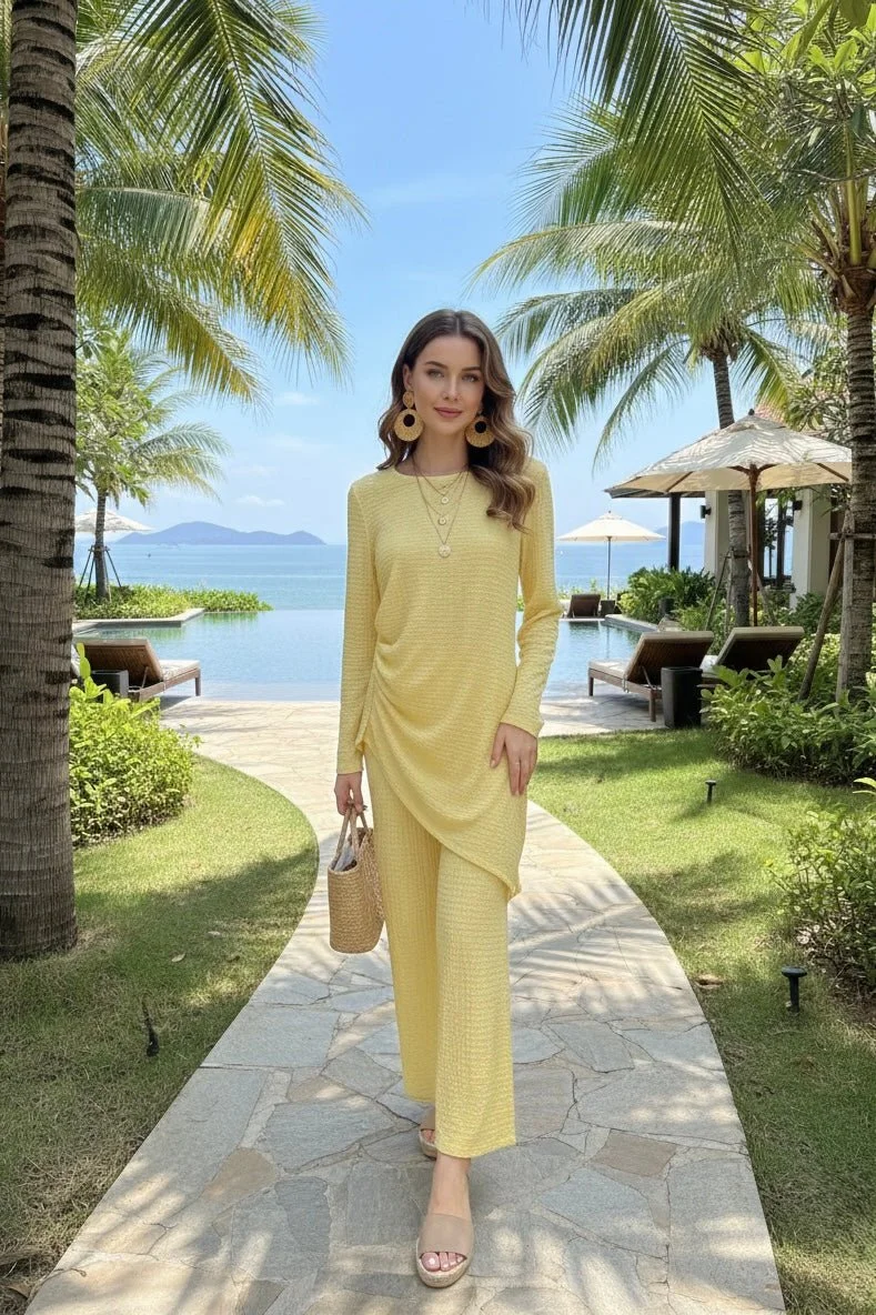 RAE TEXTURED PLISSE TWO PIECE CO-ORD - 6 COLOURS