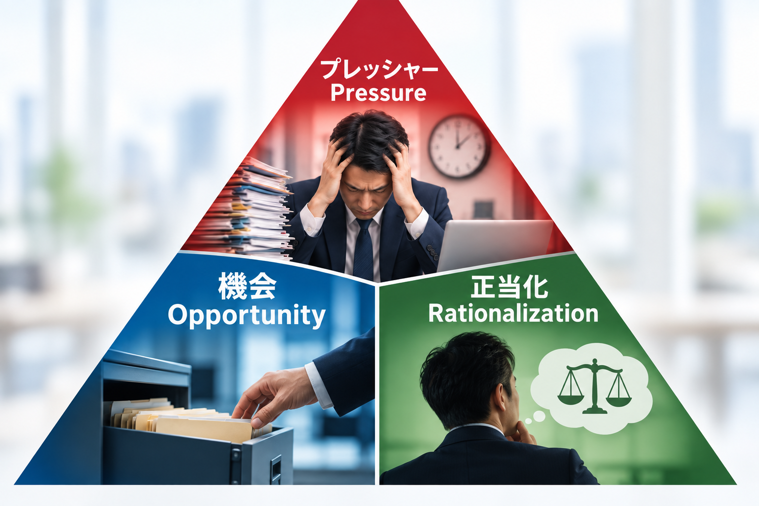 不正が起こりやすい背景にある3つの要素とは