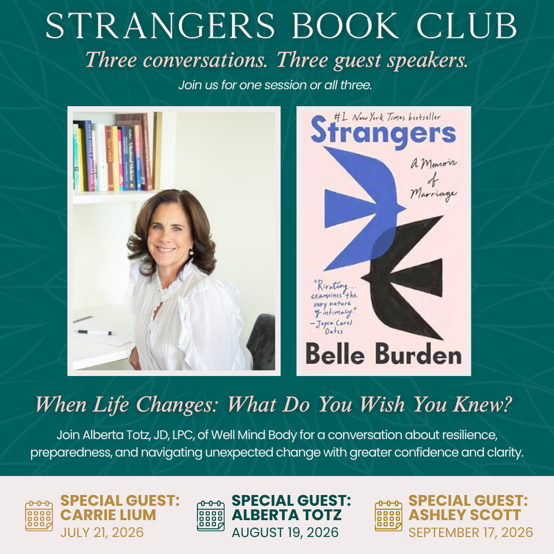 Join Alberta Totz &amp; Molly Ward for Strangers Book Club Series on July 21st, August 19th &amp; September 17th
