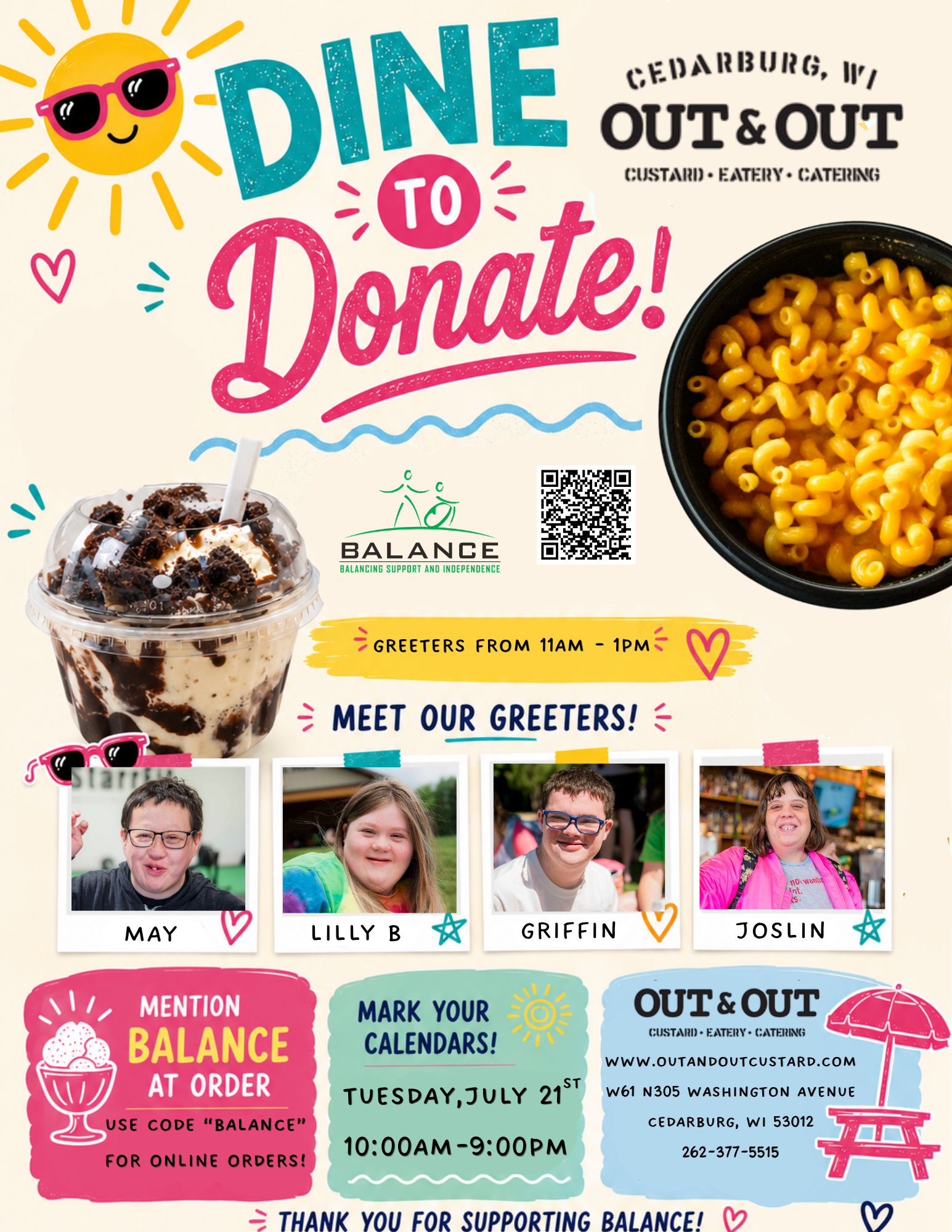 Dine to Donate at Out and Out