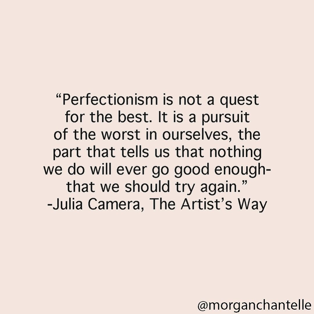 Perfectionism is the result of a belief that love needs to be earned. It is the internalized voice of the outer critic. It keeps us stuck, never fully embodying and embracing who we are and what we are capable of. 

Choosing to let go of perfectionis