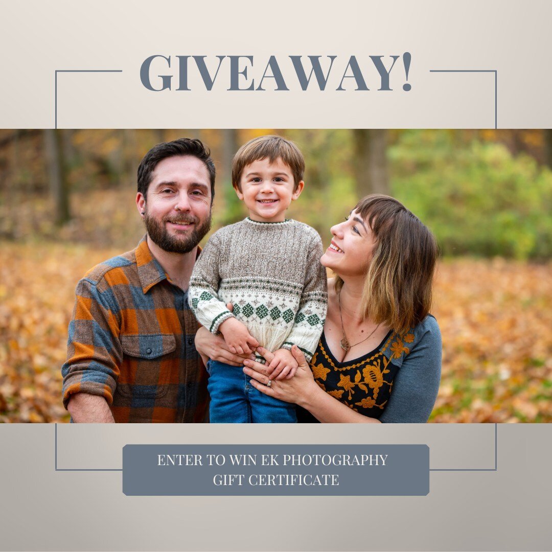 📣 GIFT CARD GIVEAWAY 📣⁠
⁠
After a two year hiatus, I am excited to announce this year we&rsquo;re bringing back the holiday card giveaway! This year it&rsquo;s better than ever before with not one, but TWO drawings for EK Photography gift certifica