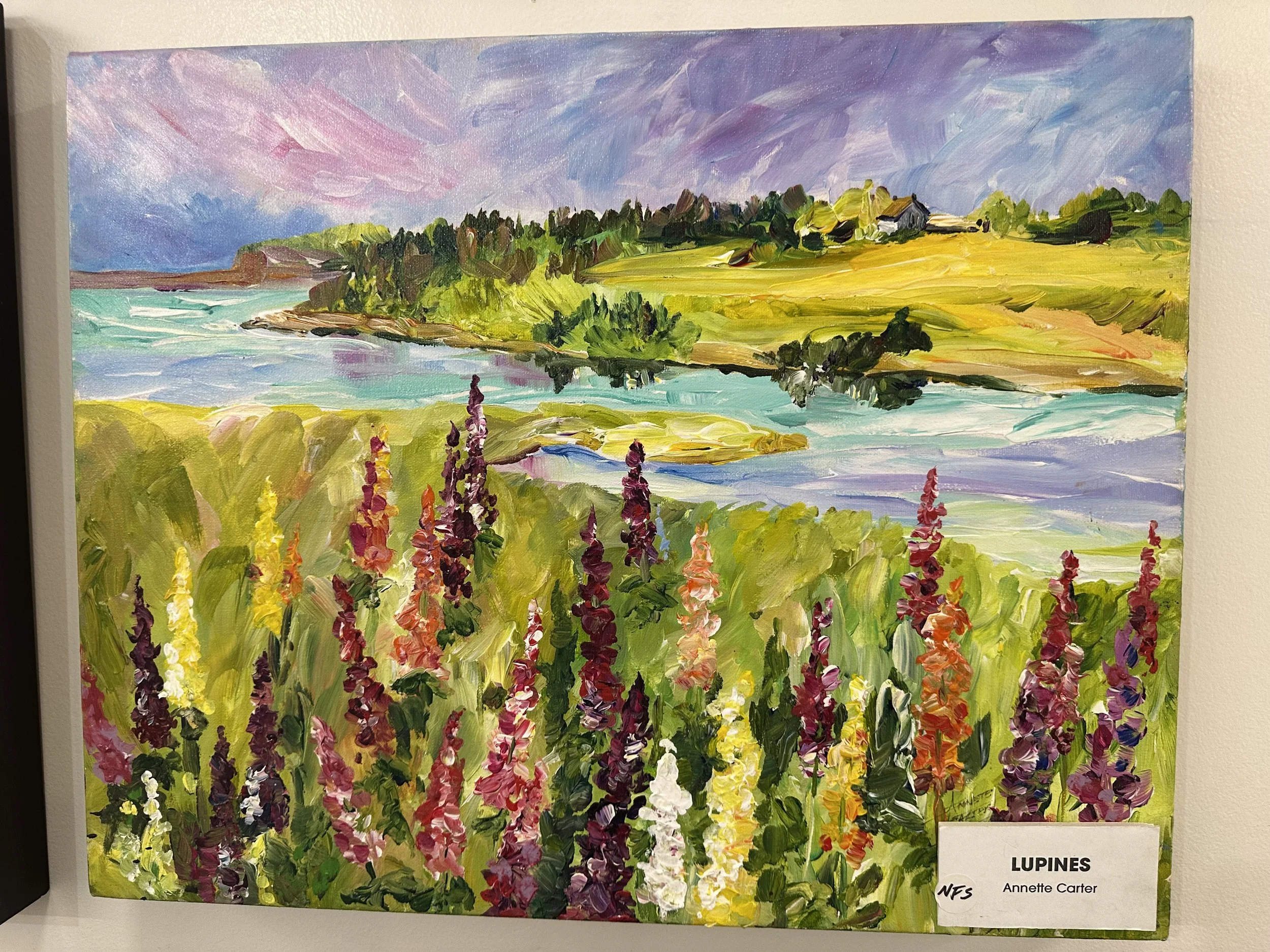 KIDS CLASS-(ages 6-17)- ‘Lupine Landscape’- in acrylic ($45-) Mon. Sept. 28th ( 4:15-5:30 pm)