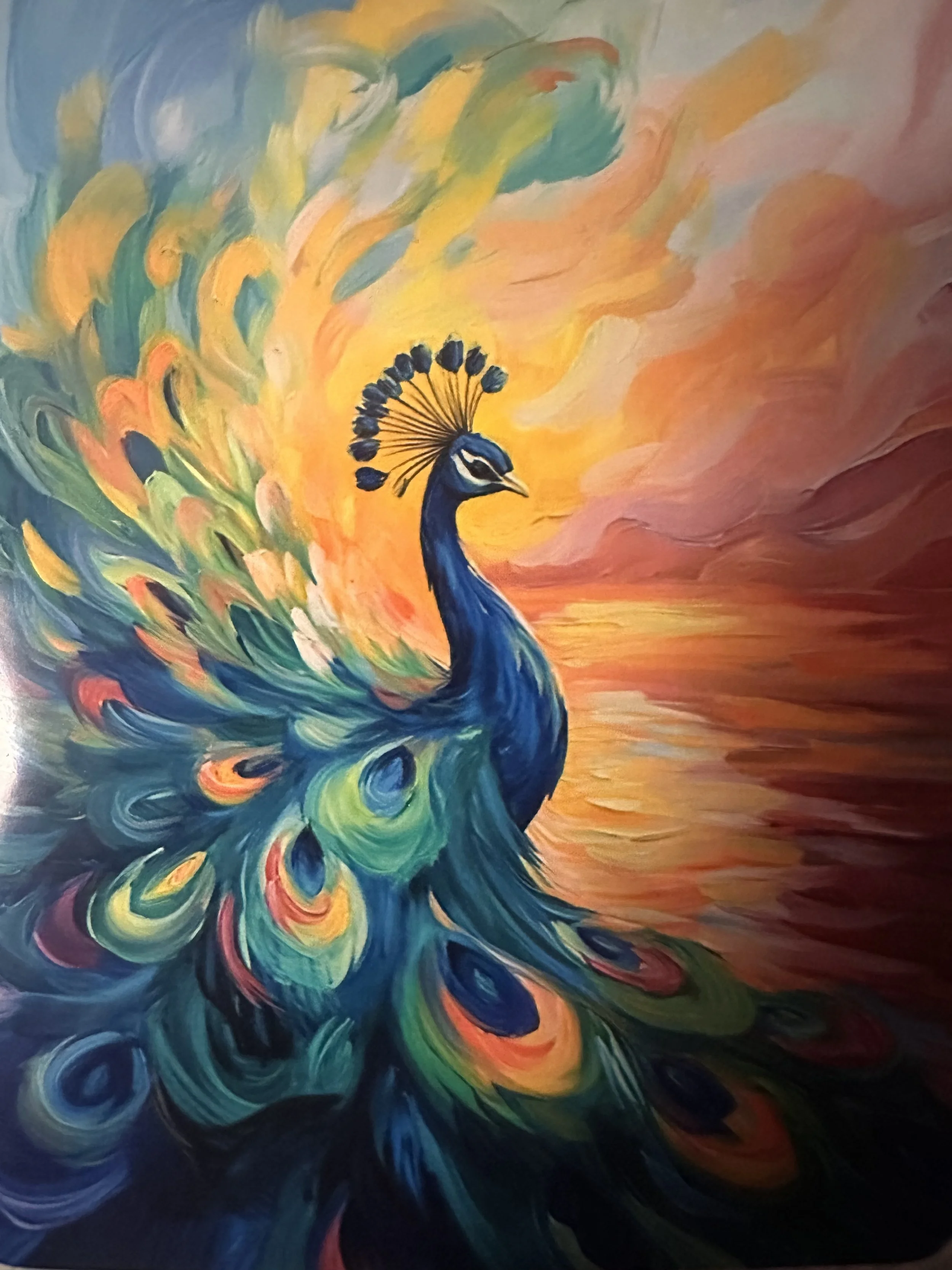 PEACOCK Painting ( acrylic on canvas) ages 12-adult - Sat. Feb. 7th ( 1-3:30 pm) $45-