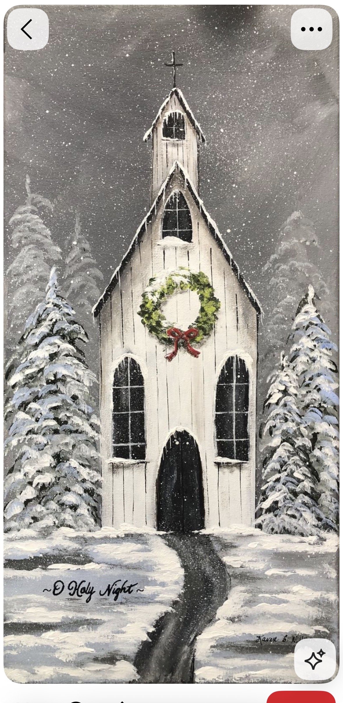 ‘Winter Church’ -Sat. Nov. 28th ( 2-4pm) acrylic on lg.canvas( $45-)  (