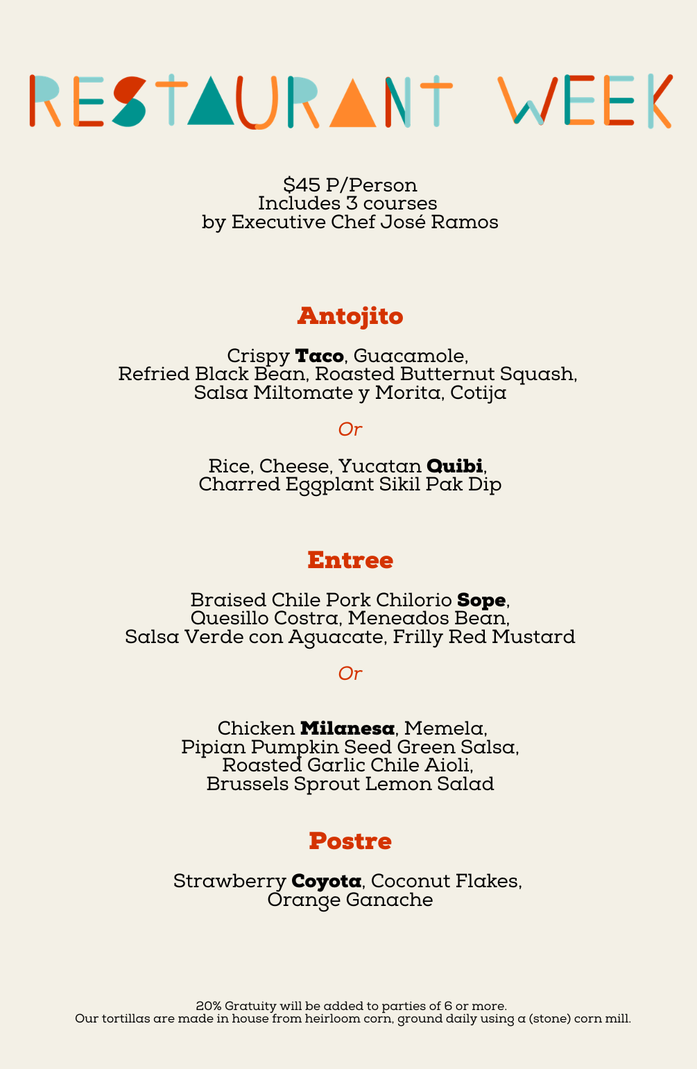 Oakland Restaurant Week Odin Mezcalería food menu