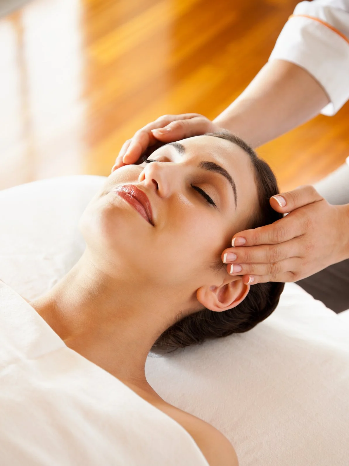 Woman receiving reiki