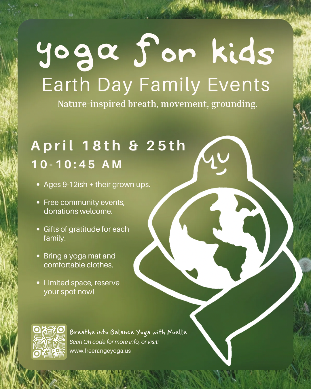 Yoga for Kids Earth Day Family Events Poster