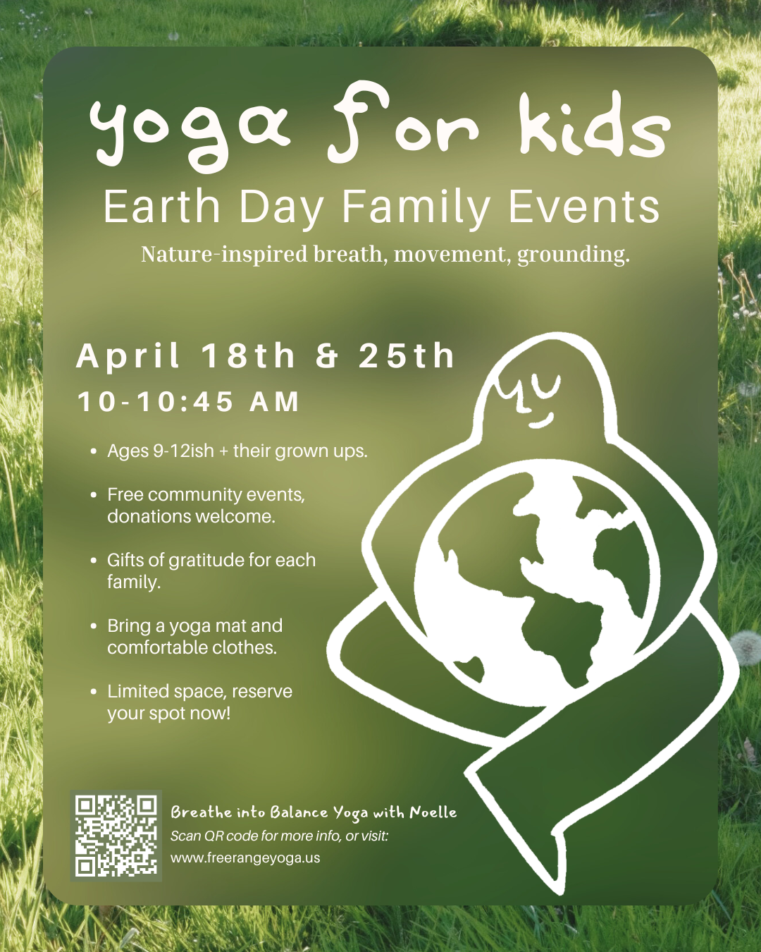 Yoga for Kids Earth Day Family Events Poster