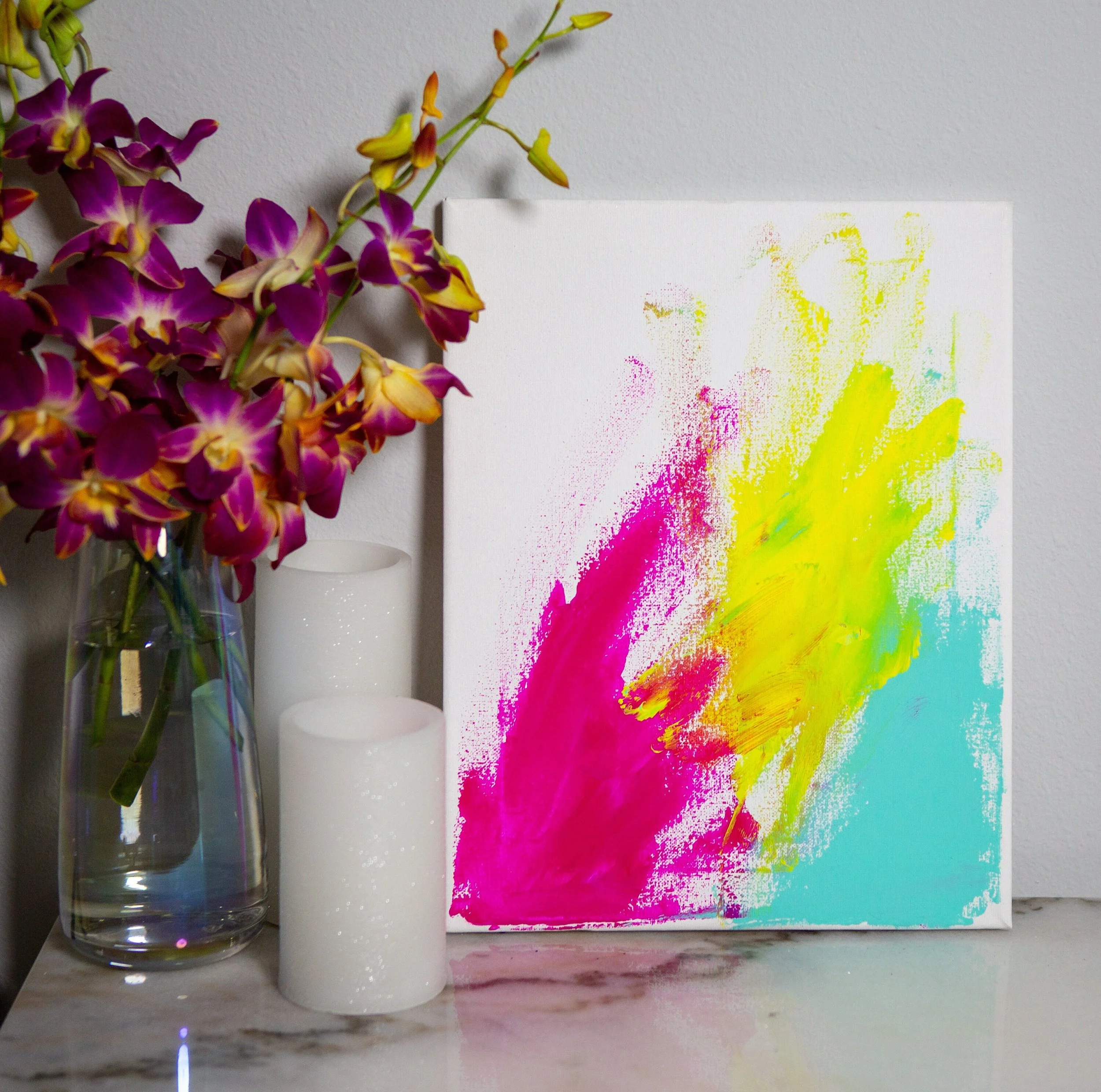 Summer Love - Acrylic Color Painting on Canvas - 11x14 inches