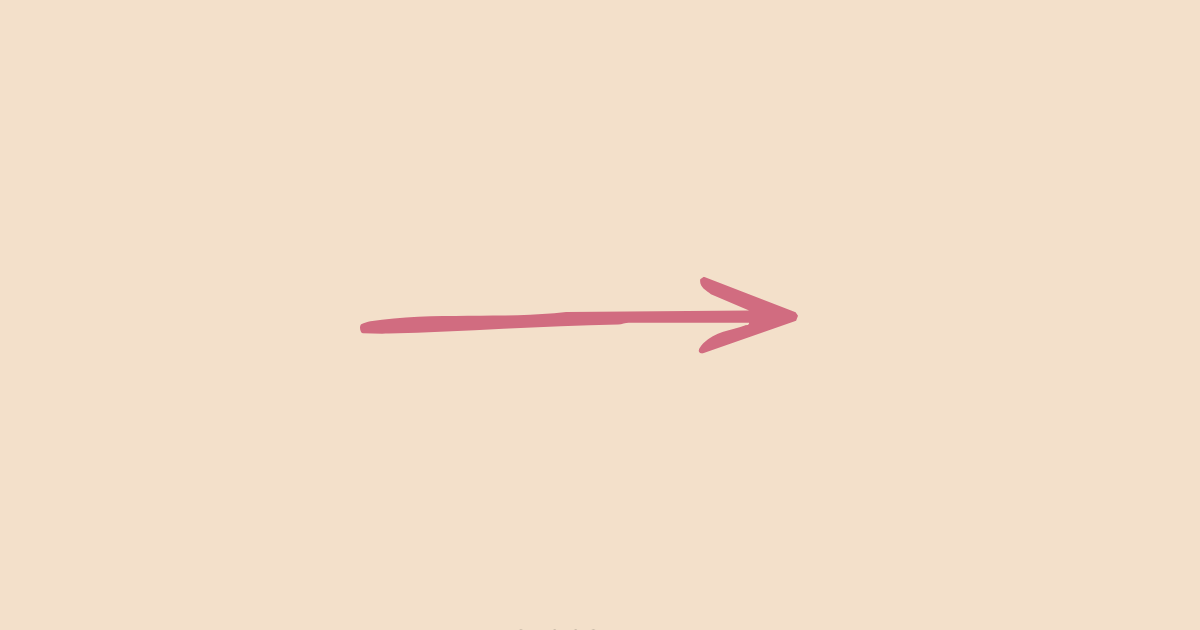 A pink arrow pointing to the right on a beige background.