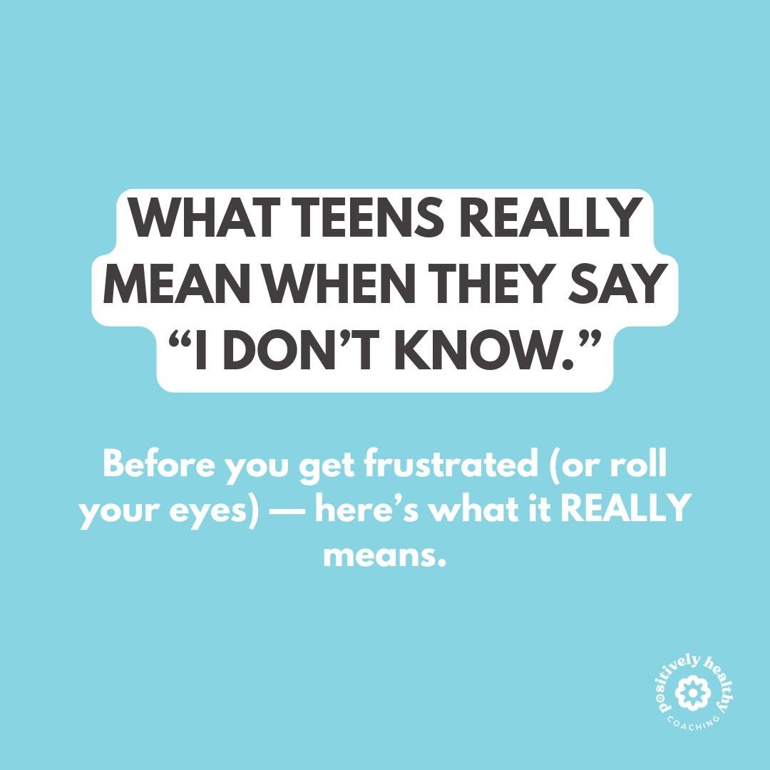 When your teen says &ldquo;I don&rsquo;t know,&rdquo; it can feel frustrating &mdash; especially when you know something is going on.
But most of the time, &ldquo;I don&rsquo;t know&rdquo; isn&rsquo;t avoidance or attitude.
It&rsquo;s self-protection