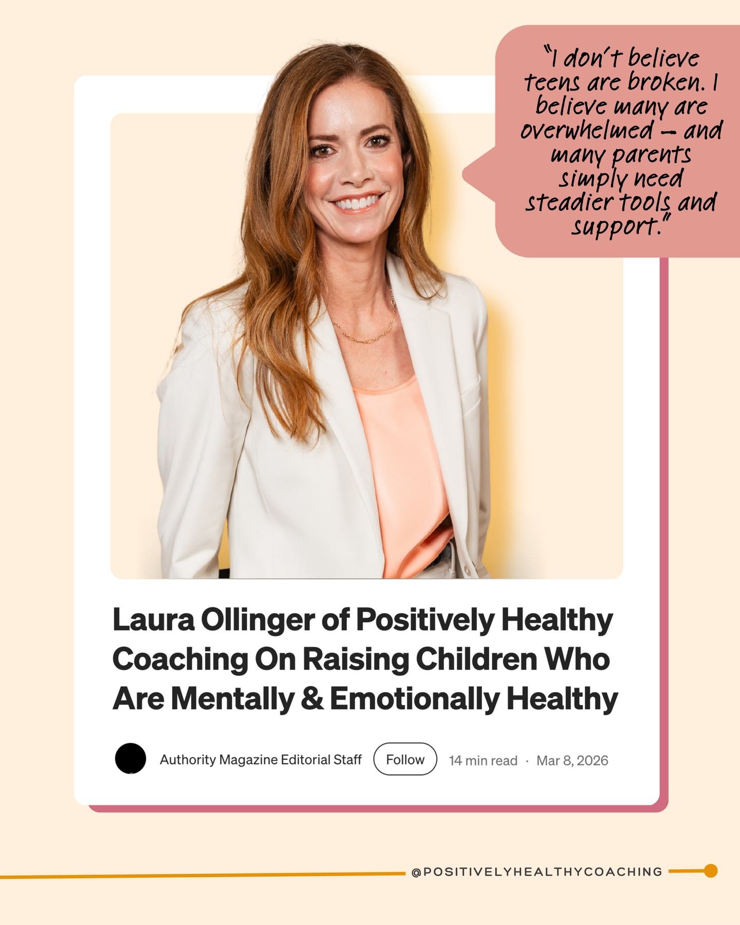 I&rsquo;m so excited to share that I was featured in Authority Magazine! 💛

This conversation felt especially important to me because we are raising teens in an environment that is FAR more demanding than it was even a decade ago.

The pressure acro