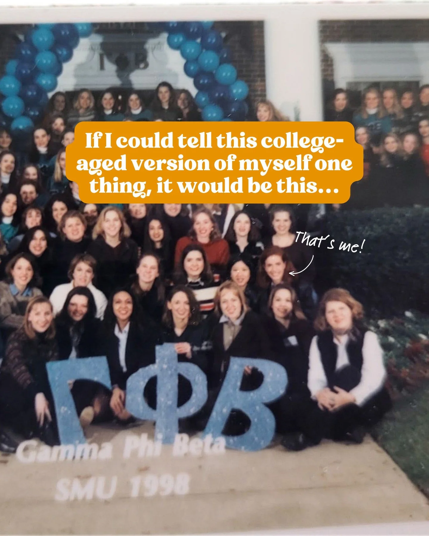 Looking at this picture takes me right back to my SMU days 💙 

So many great memories, great friends&hellip;and probably more growing up happening than I realized at the time.

College was one of the first times so many decisions were really mine. I