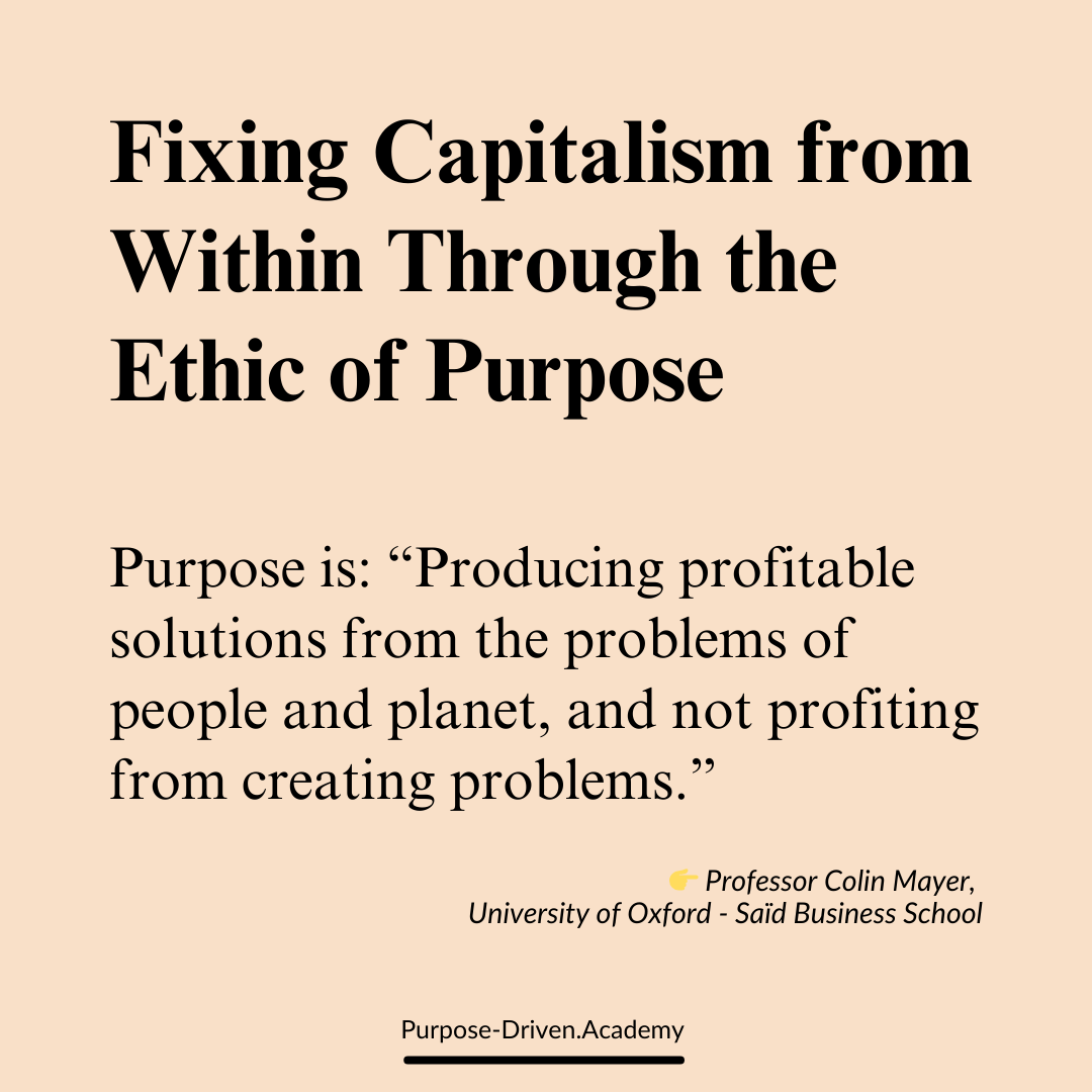 Redefining Profit: How Purpose Can Reshape Capitalism