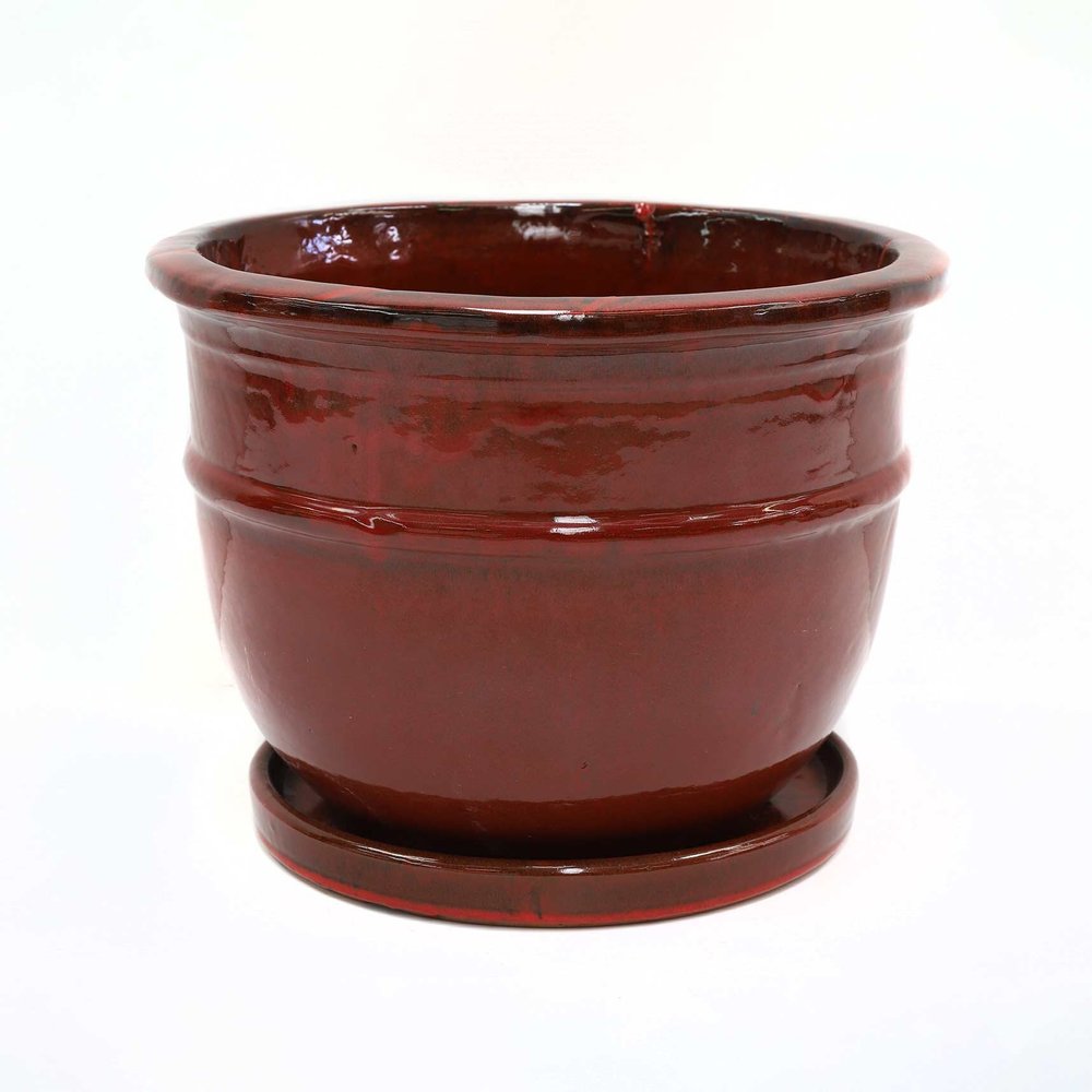 Scalloped Terracotta Garden Pot and Saucer – Farmhouse Pottery
