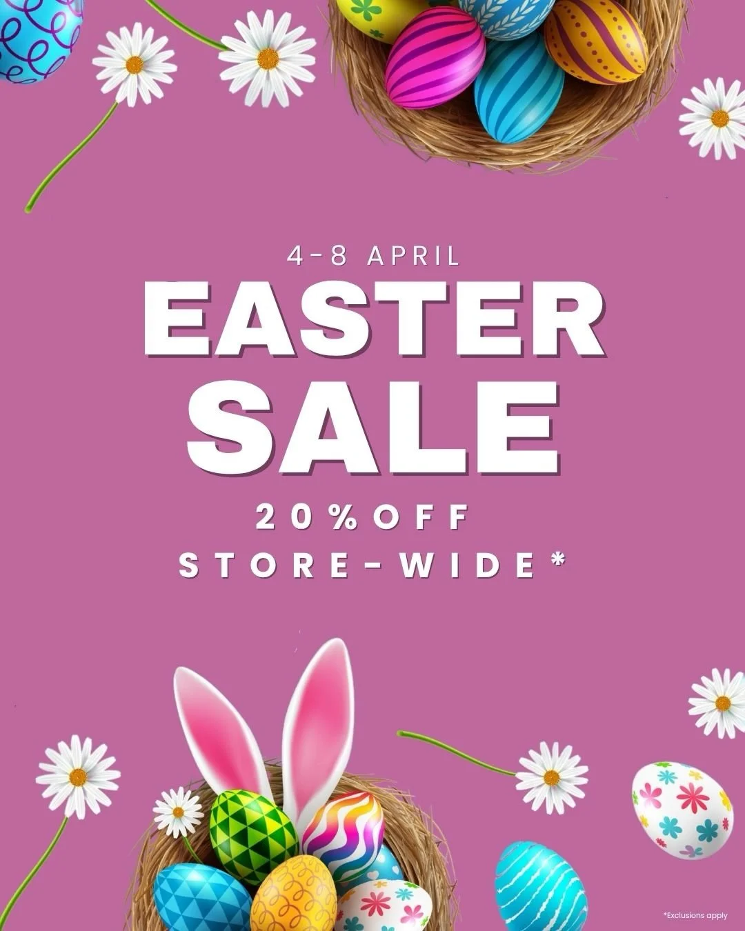 🐣 Our Easter Sale starts 4th April! 20% off storewide + some extra special 30&ndash;50% finds scattered throughout the store. Running till 8th April. See you in the garden centre 🌷✨