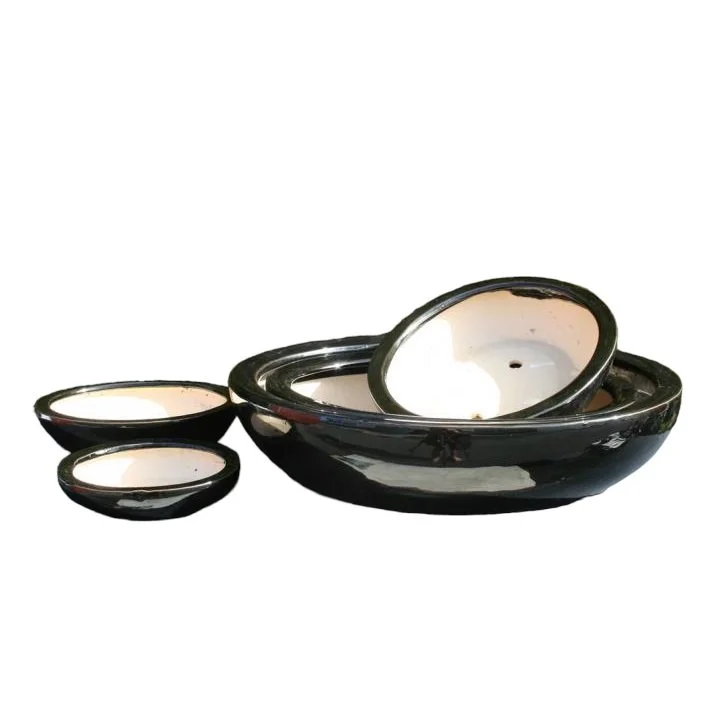 Bonsai Pot Glazed Oval