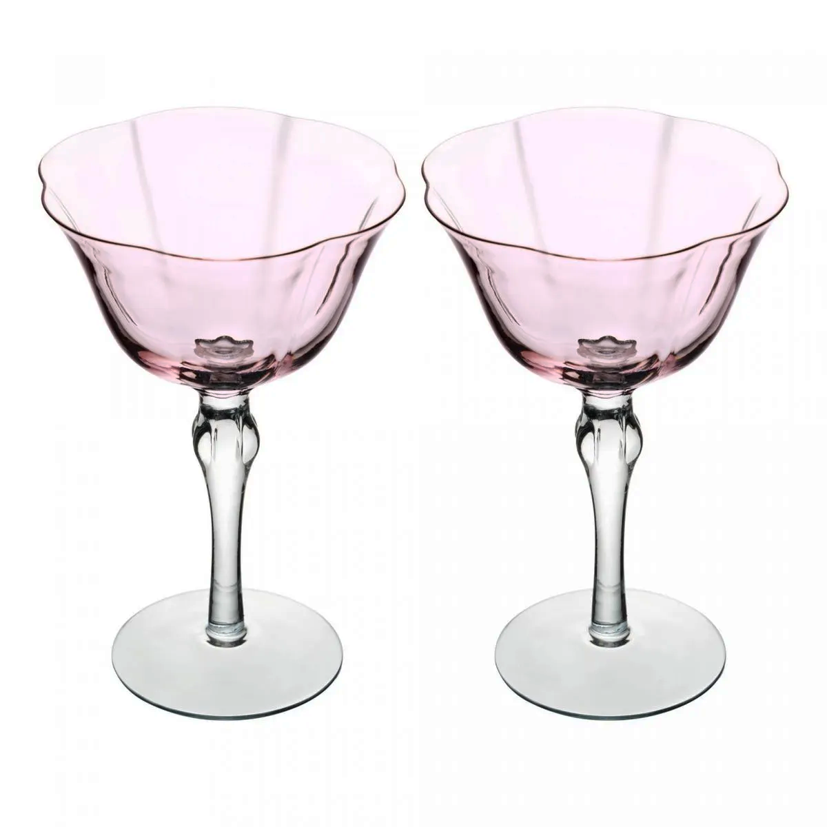 TAÇA VIDRO FLOR ROSA P/ VINHO 06 UN      l   R$810,00