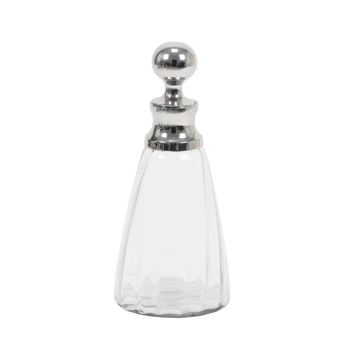 GARRAFA DECORATIVA VIDRO METAL PRATA G | R$ 1.414,00