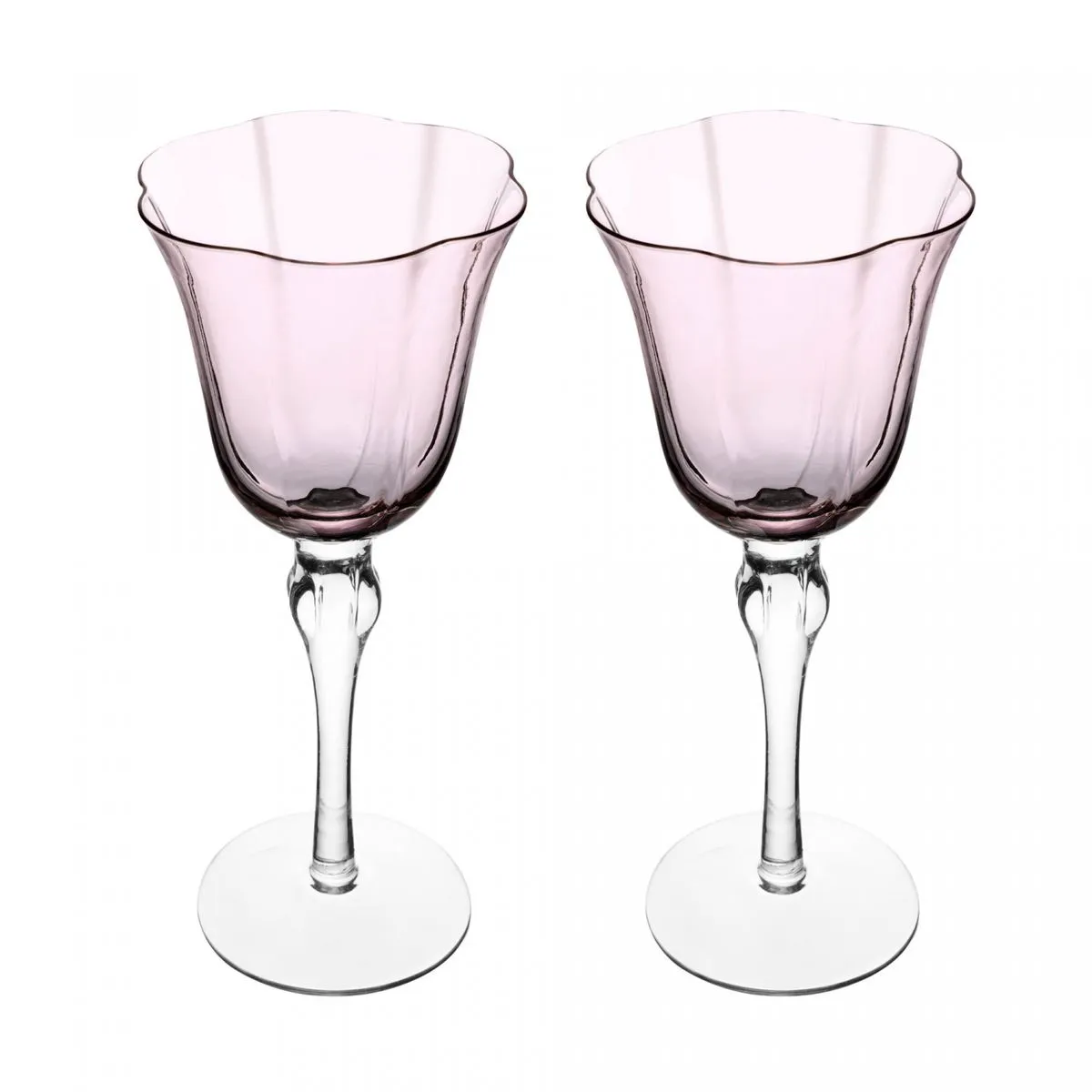 TAÇA VIDRO FLOR ROSA 06 UN    l    R$852,00