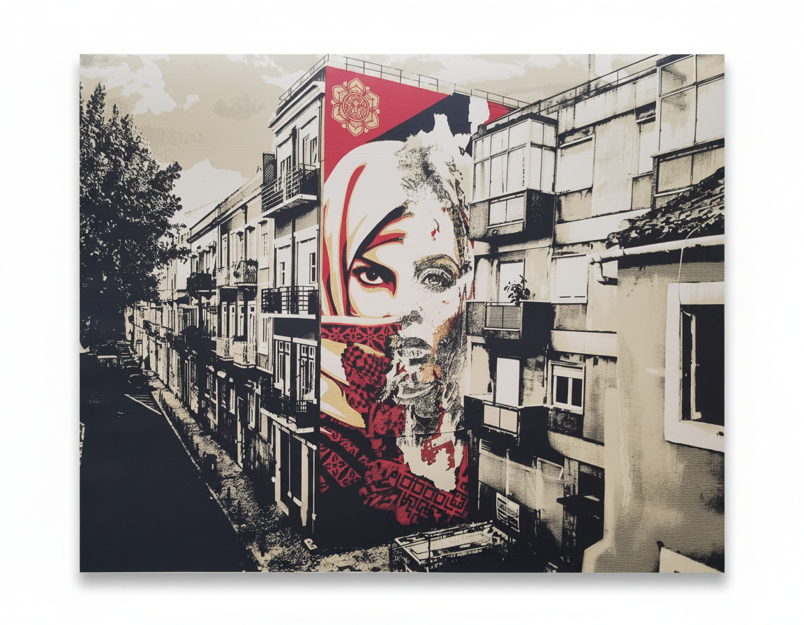 Shepard Fairey (OBEY) X Vhils - Universal Personhood Lisbon