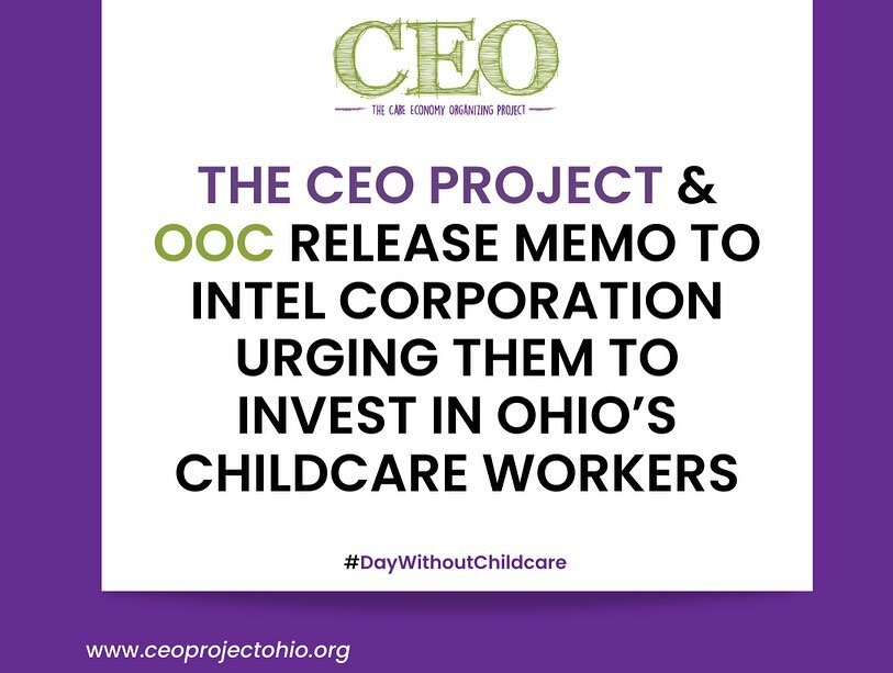 ‼️ JUST DROPPED! ‼️

Our memo to @intel urging them to invest in better #childcare infrastructure &amp; support Ohio's workforce. See our #linkinbio ⬆️

On the nat'l #DayWithoutChildcare, we rallied at the Statehouse and demanded Ohio's politicians &