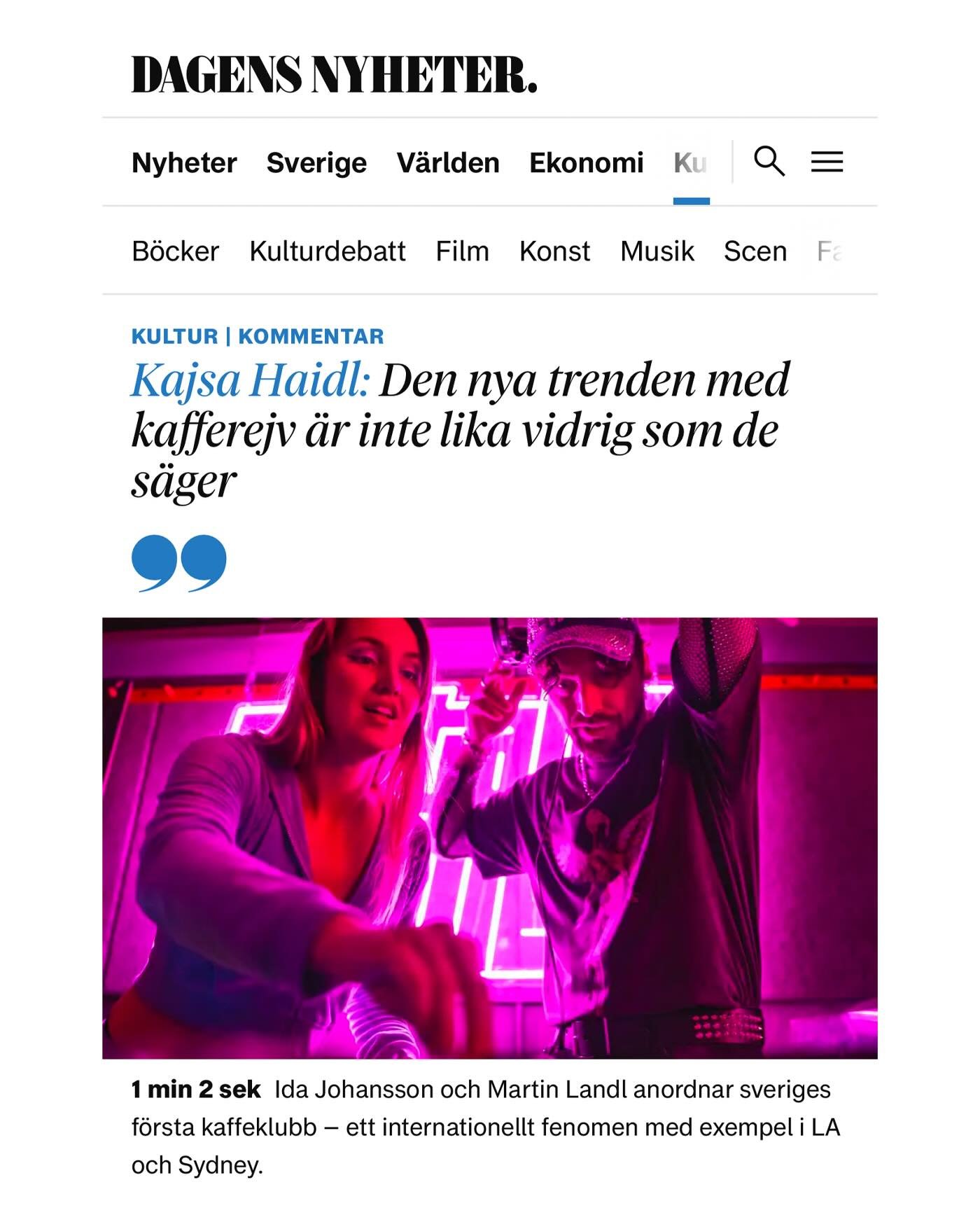 Tack f&ouml;r denna fina artikel @dagens_nyheter! N&auml;sta Morning Coffee Party s&aring;lde slut p&aring; n&aring;gra timmar - &auml;r ni redo f&ouml;r ytterligare ett till datum p&aring; @lykkenytorget? 💖