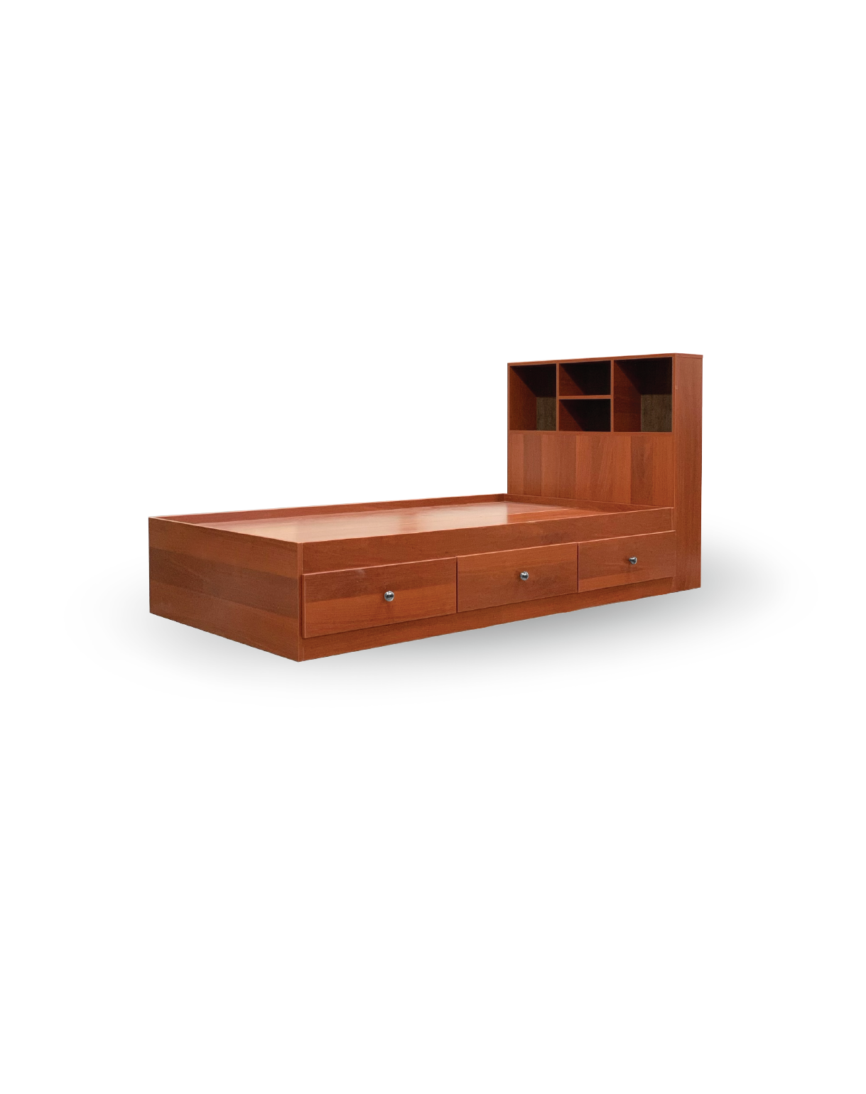 Twin Size Captain Bed with Bookcase Headboard