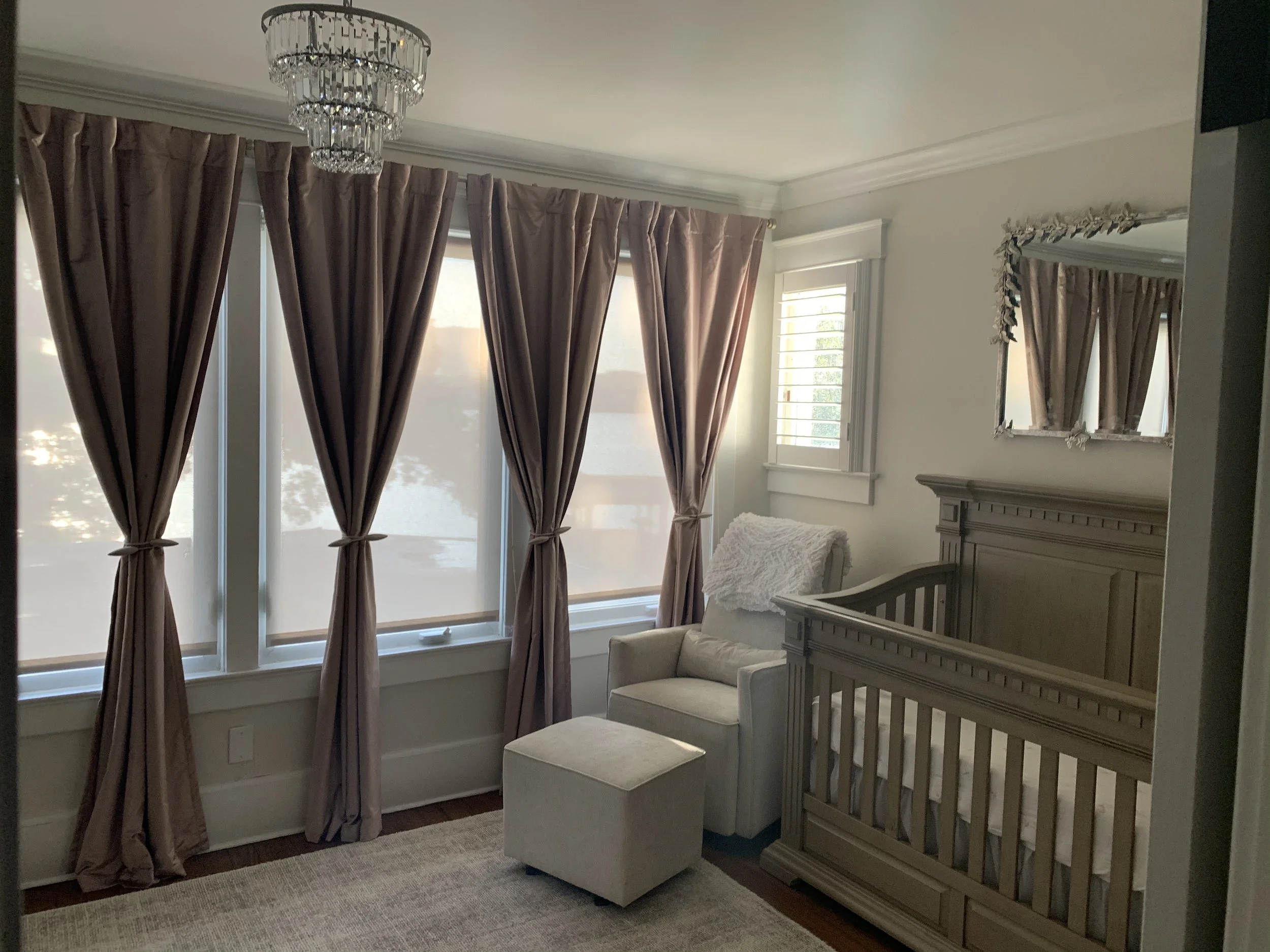 Elegant nursery custom-built home addition. 
