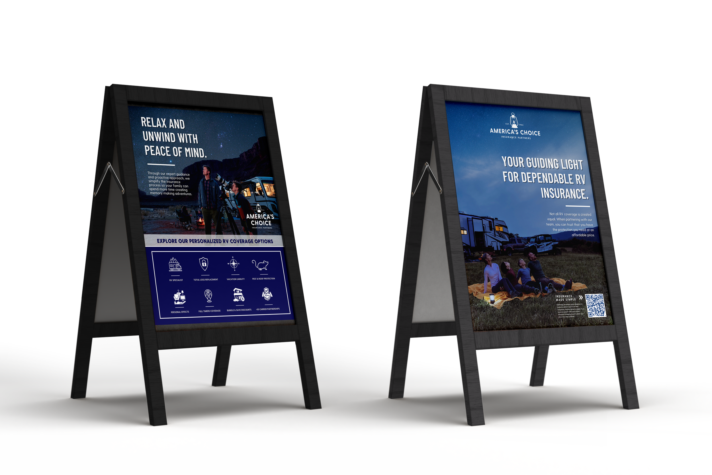 A-Frame signs used at tradeshows