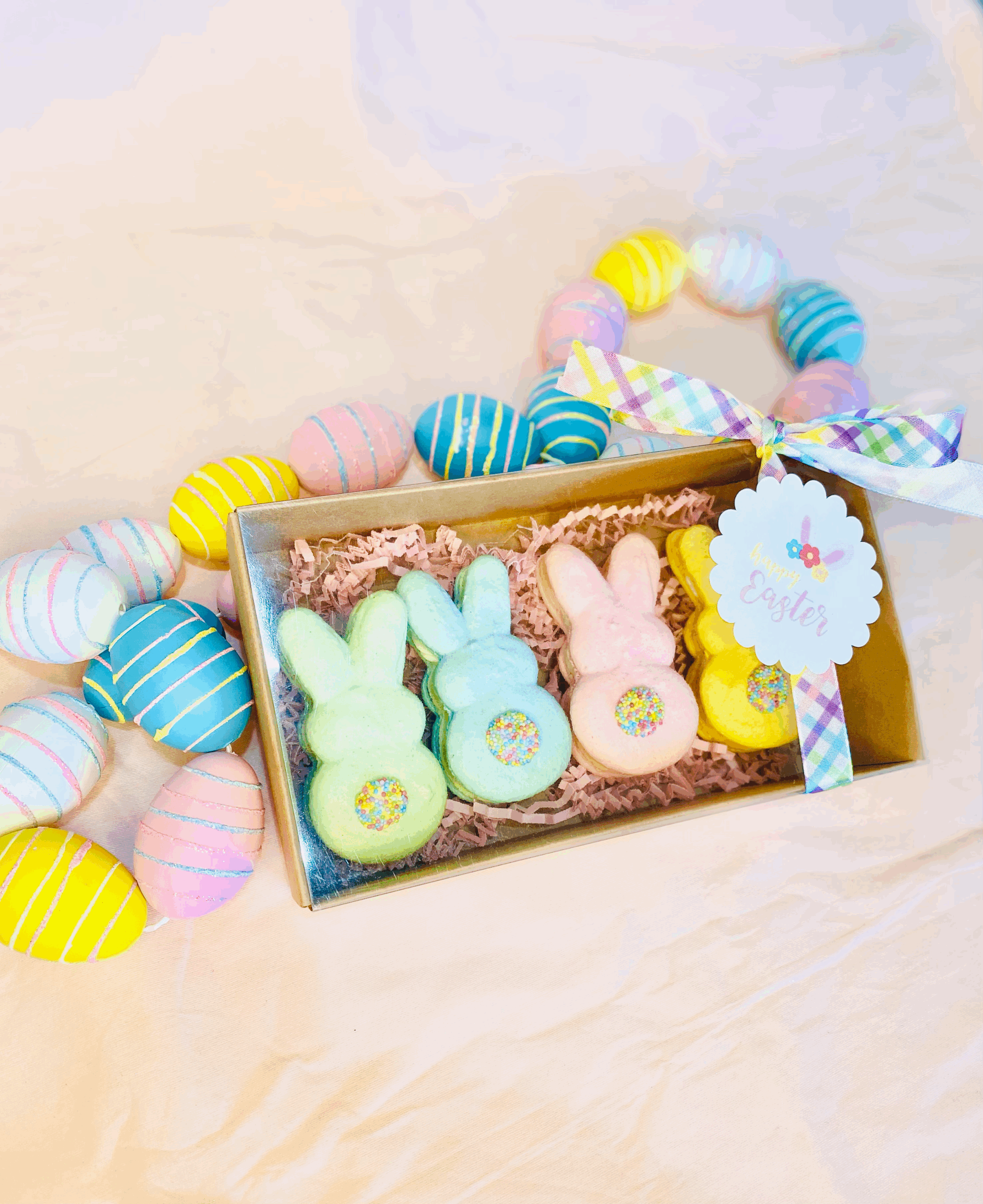 4 large peep macarons