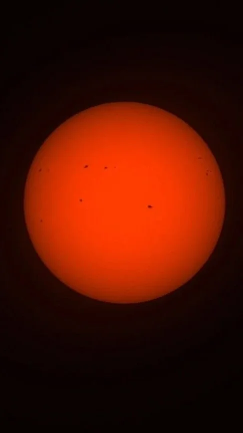 the sun through Seestar S50 with sunspots