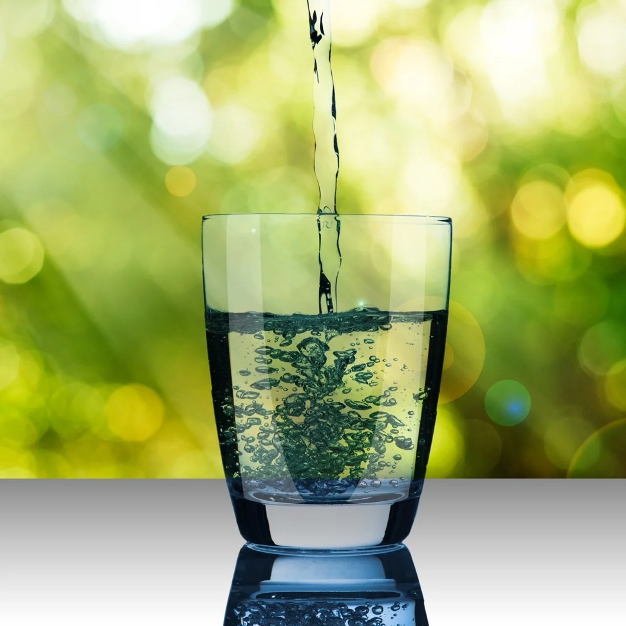 Water and fresh ingredients for healthy hydration