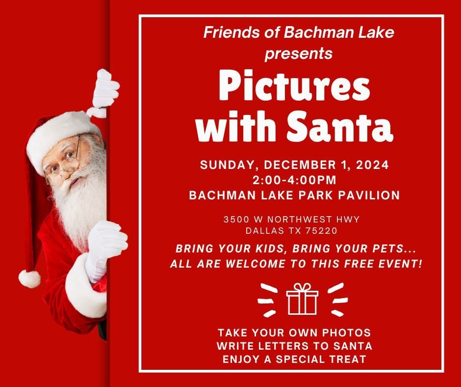 Families in Bachman, come take photos with Santa! Free for the whole family, all are welcome to take photos with Santa, write letters and enjoy a special treat. 🎅
📅 Sunday, December 1
⏰ 2:00-4:00 pm
📍Bachman Lake Park Pavilion - 3500 W Northwest H
