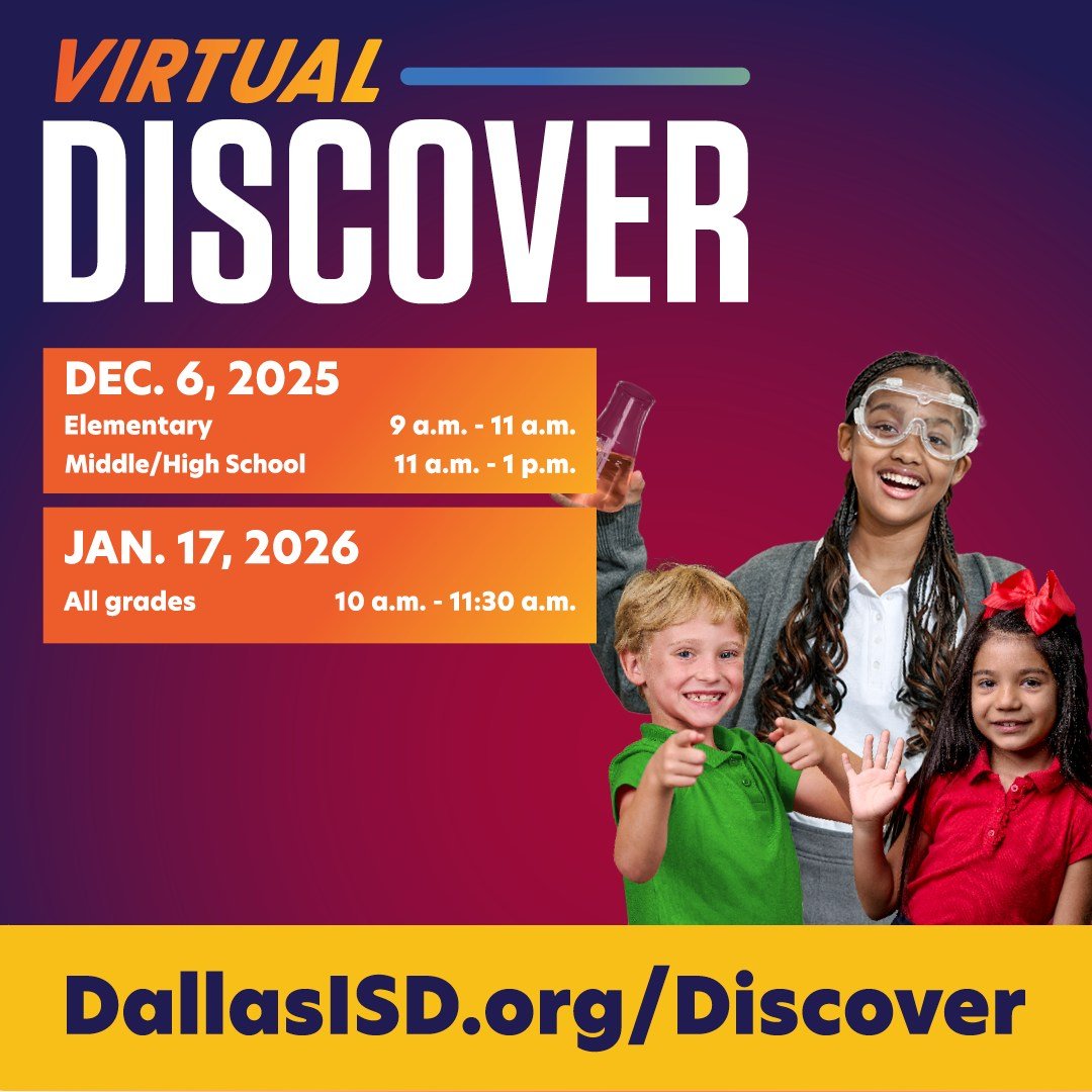 On January 17, Dallas ISD is hosting a virtual discussion of specialty programs and schools at all grade levels, ahead of the January 31 application deadline.🎒✏️

Families will be learning more about programs including P-TECH, Magnet, STEAM/STEM, Mo