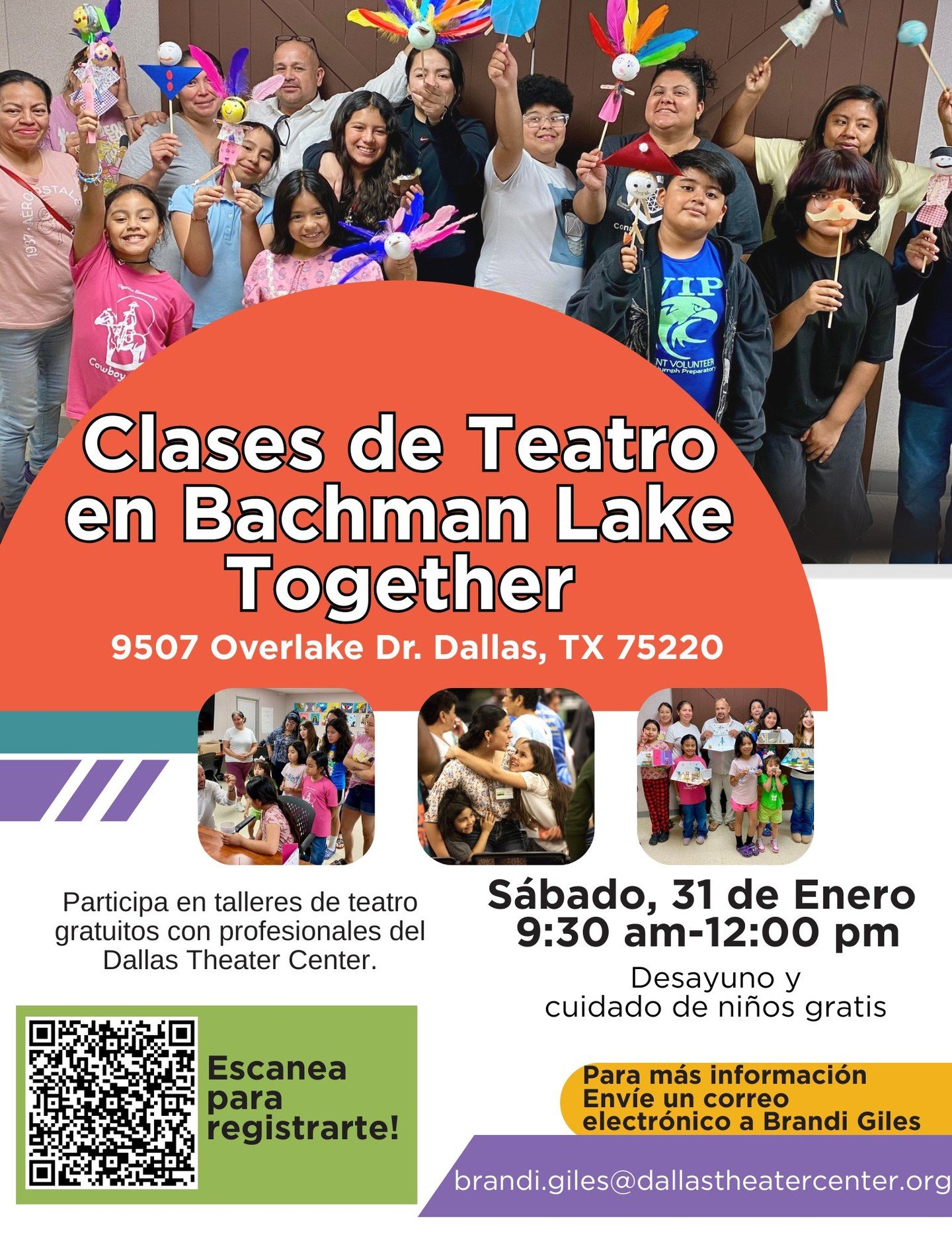 🎭&iexcl; @DallasTheaterCenter ofrece talleres de teatro gratuitos en el Bachman Lake Together Family Center! &iexcl;&Uacute;nase a nosotros para aprender m&aacute;s sobre el arte del teatro!🎭

&iexcl;Se ofrecer&aacute; desayuno y cuidado de ni&ntil